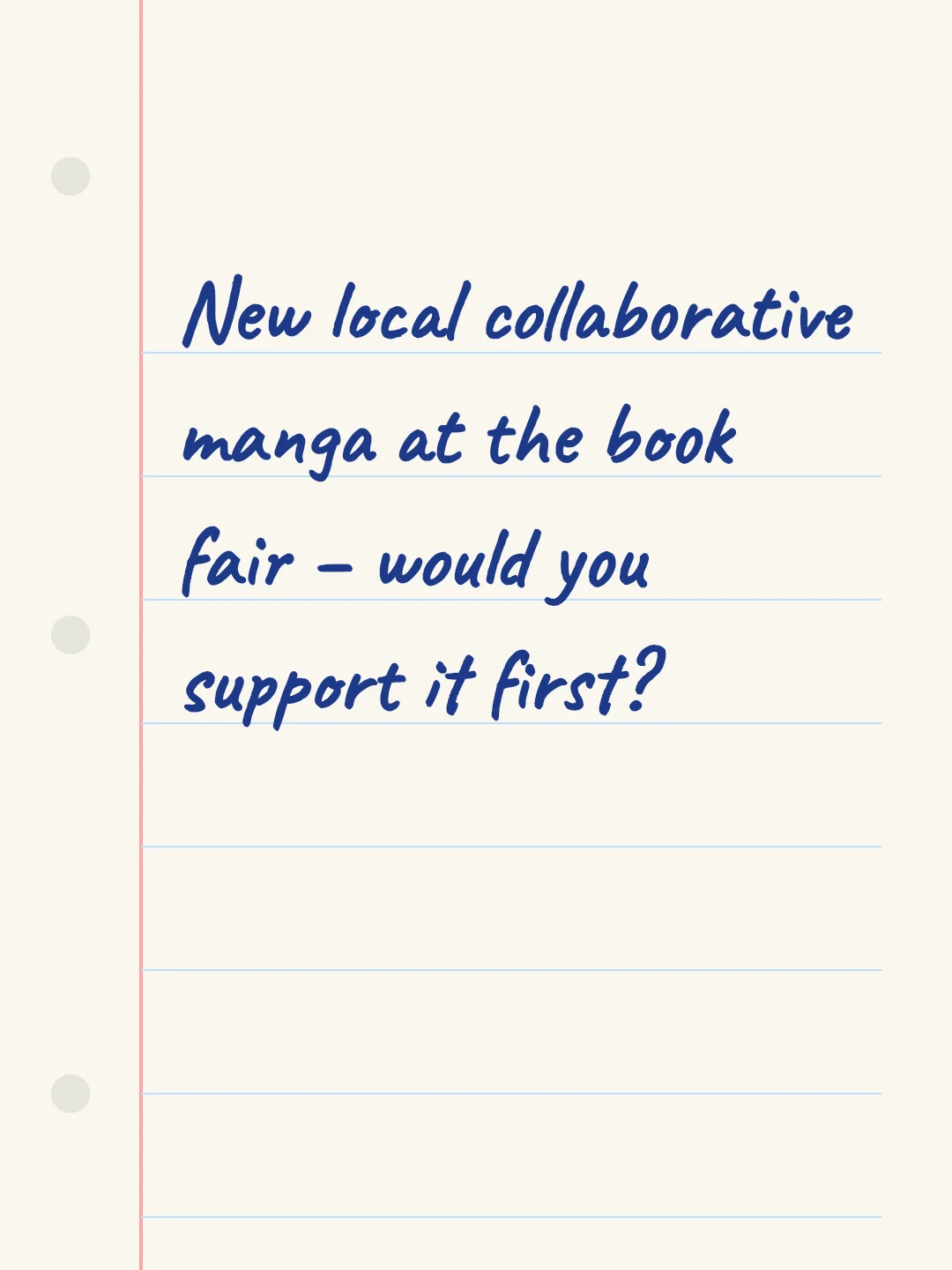 New local collaborative manga at the book fair – would you support it first?