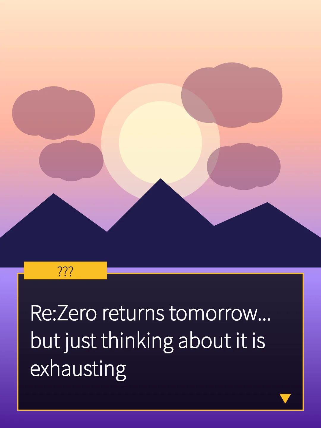 Re:Zero returns tomorrow... but just thinking about it is exhausting