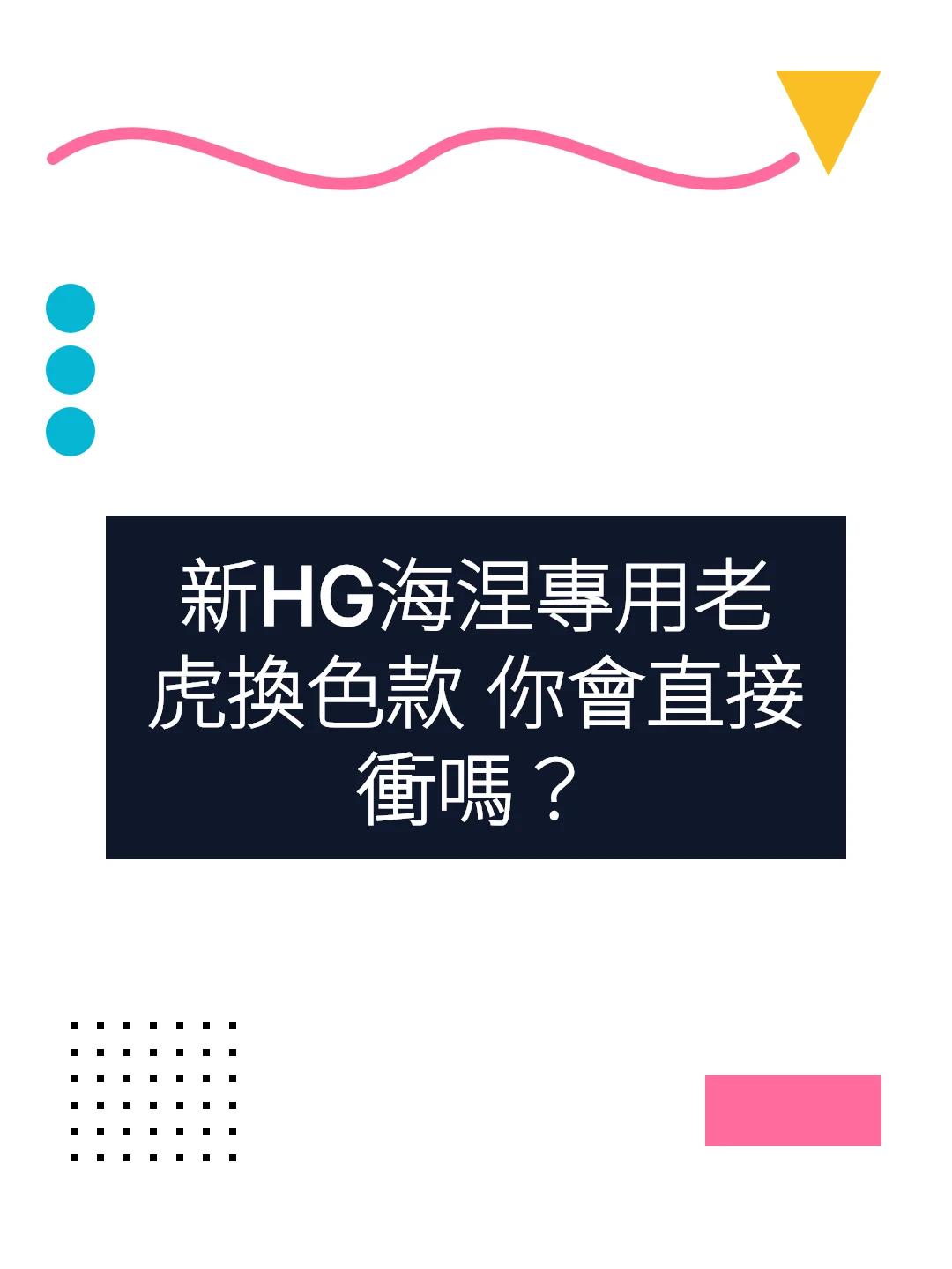 新HG海涅專用老虎換色款 你會直接衝嗎？