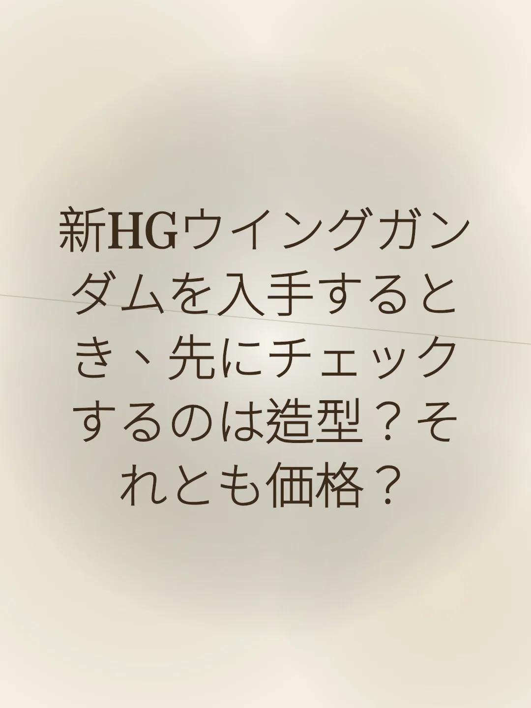 新HGウイングガンダムを入手するとき、先にチェックするのは造型？それとも価格？