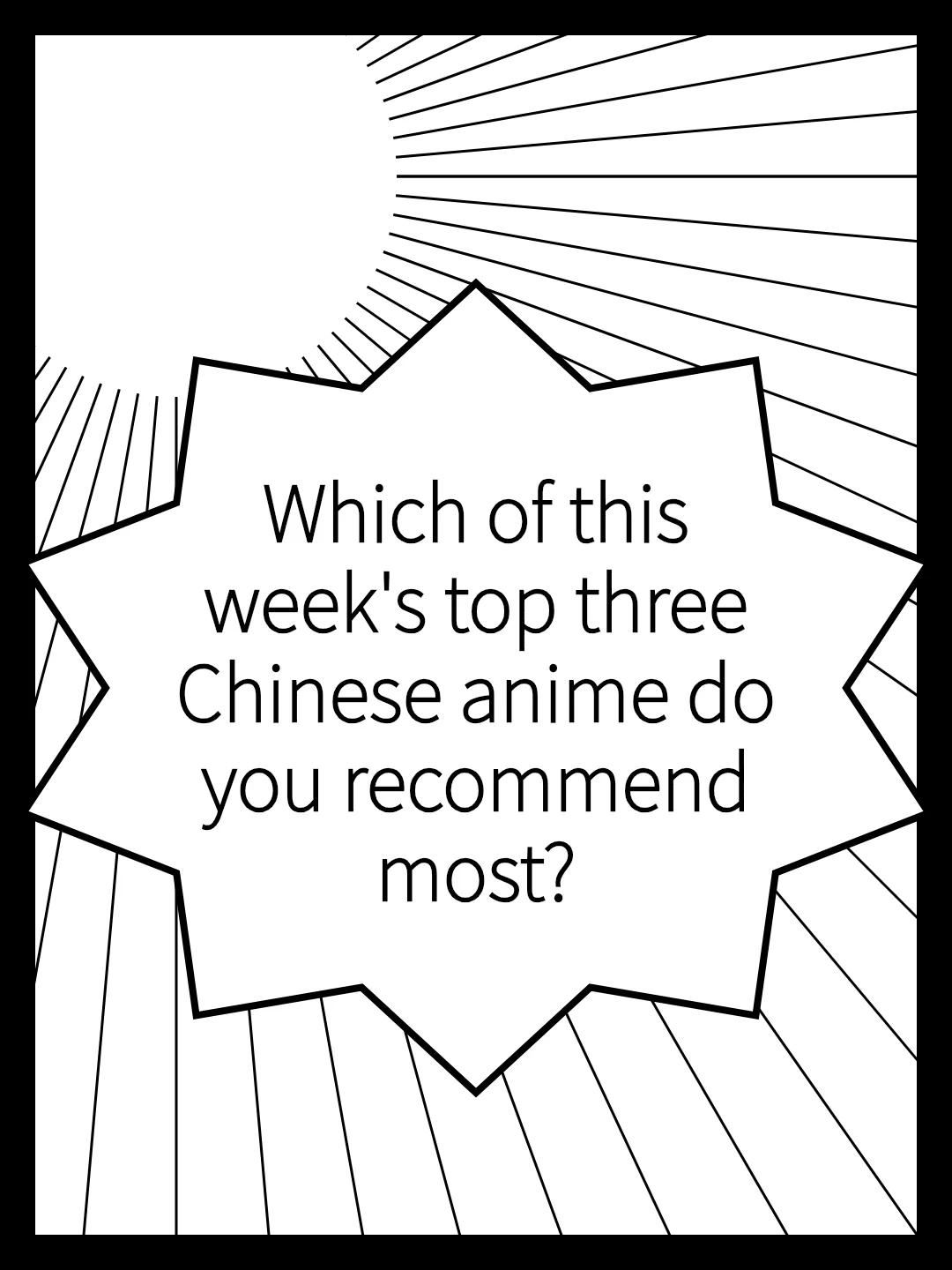 Which of this week's top three Chinese anime do you recommend most?